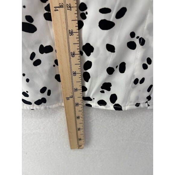 Alfani Women's Button Down Blouse White & Black Dalmatian Print Size 2X - Picture 4 of 7